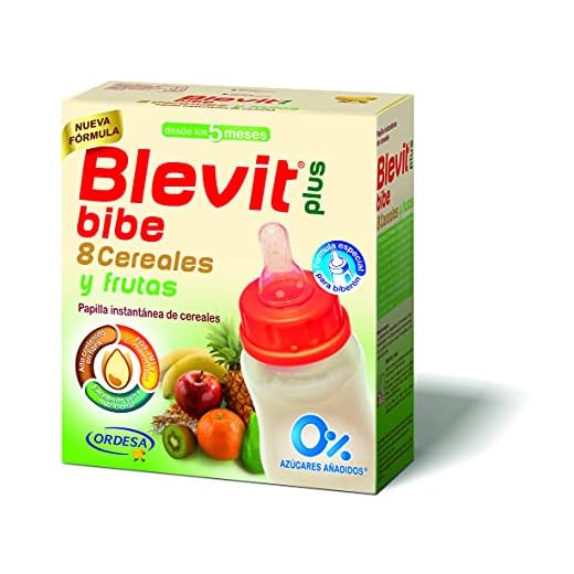 Blevit Plus Bibe 8 Cereales y Frutas - Papilla de Cereales para Bebé fórmula especial para Biberón - Facilita la Digestión - Desde los 5 meses - 600g