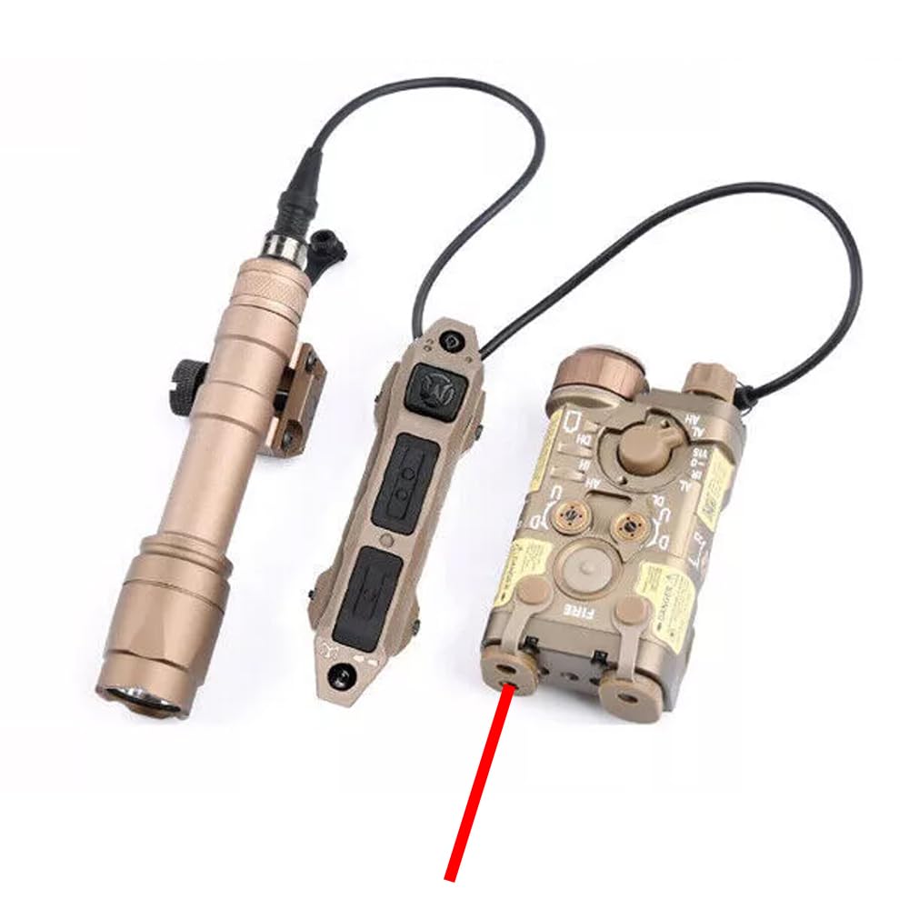Metal L3-NL Box Aiming Laser Sights(with Red Laser+IR Laser+White Light), and M600c Strong LED Flashlight, and Modular Dual Wire Remote Pressure Switch(SF+2.5 Plug) Combo,Tan