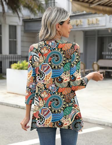 LOMON 3/4 Sleeve Tunic Tops for Women Loose Fit Dressy Casual Blouse Flowy Shirts to Wear with Leggings S-3XL