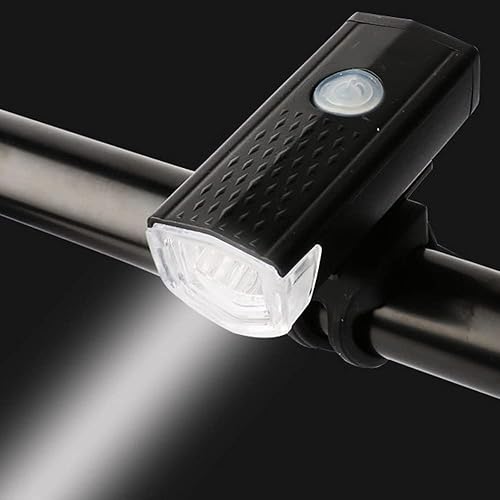 Vista 2 de JacobsParts Juego de luces de bicicleta USB recargable LED delantero delantero trasero trasero lámpara bicicleta carretera montaña ciclismo