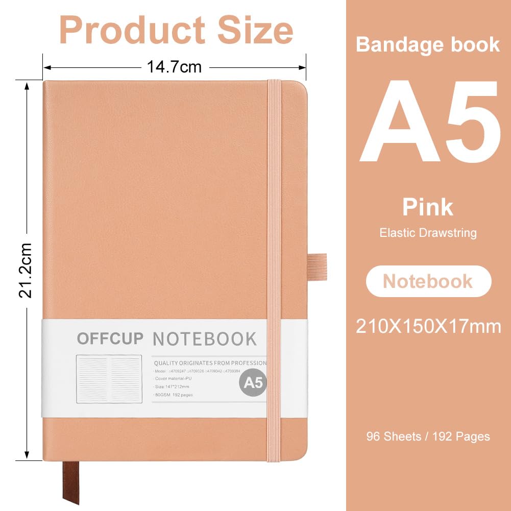 OFFCUP A5 Notebook, A5 Journal Lined Notebook with 192 Pages Premium Paper - Image 2