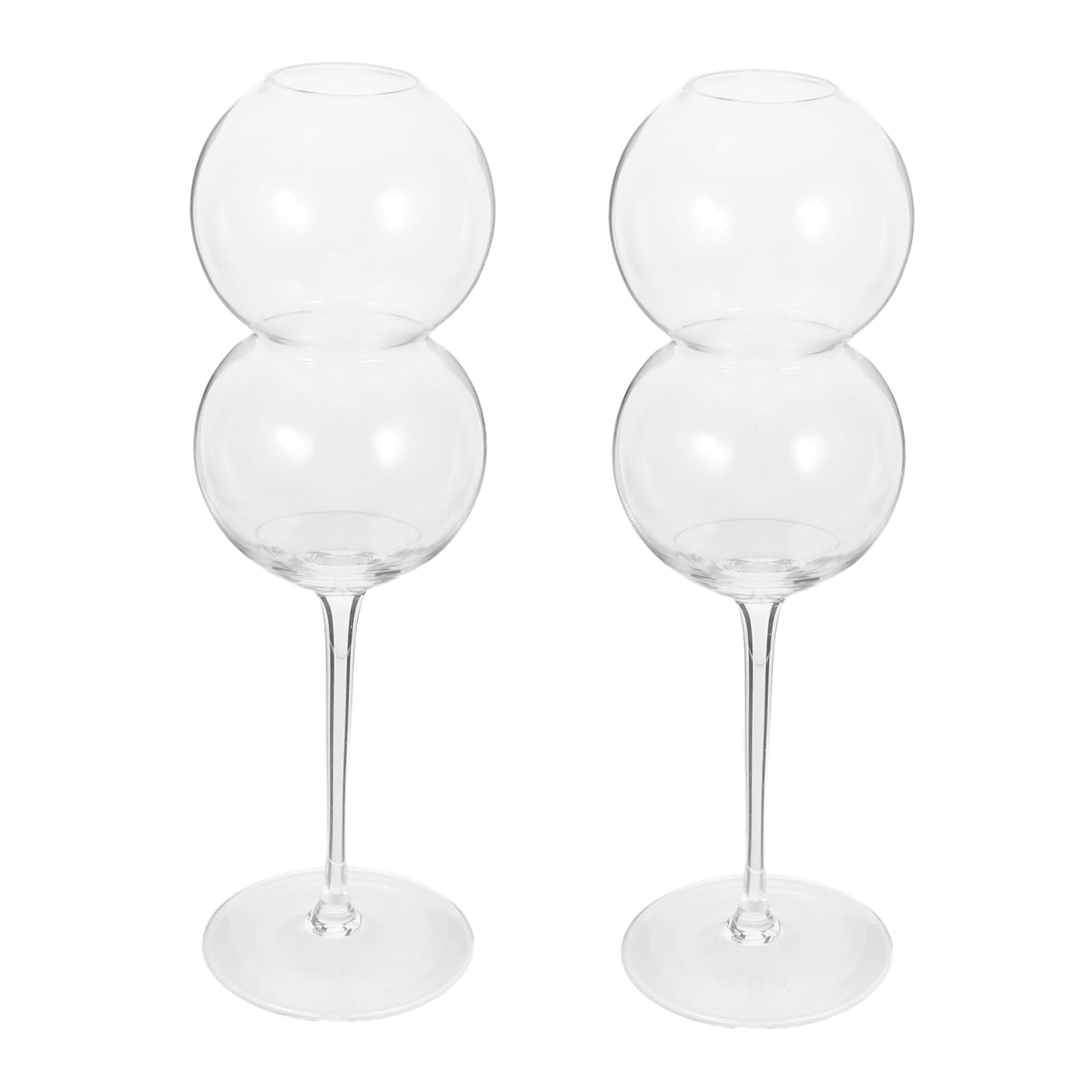 CONGARTENO 2pcs Footed Cups Elegant Glass Wine Goblets for Cocktails Stylish Drinkware for Home Bars Weddings and Parties Capacity