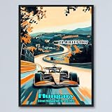 Vintage Style Grand Prix Auto Racing Poster - Hungary- JUILLET 2017-32nd Hungarian Grand Prix- Race Unframed Wall Art Print Poster For Gifts and Wall Art Decor for Living Room, Office SNwojt