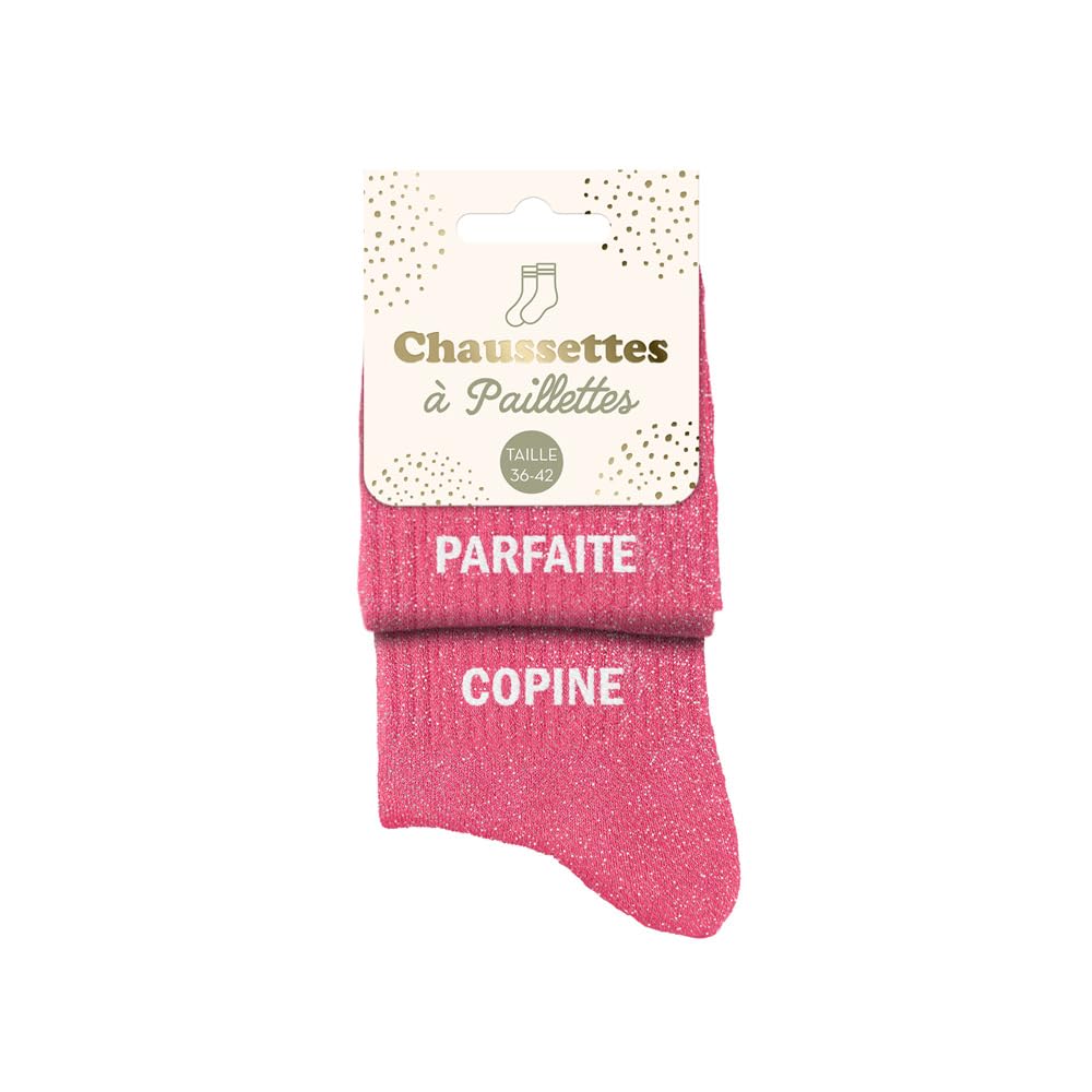 Perfect Duo Glitter Socks Girlfriend – Pink – Size M – Women – Adults as a Couple – Glitter Socks-image-44