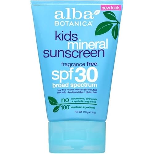 Alba Botanica Kids Broad Spectrum SPF 30 Mineral Fragrance Free Sunscreen 4 oz