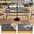 EROMMY 7-Piece Outdoor Patio Dining Set for 6, 6 Metal Slat Chairs & Rectangular Table with Umbrella Hole, Heavy-Duty Patio Furniture for Backyard, Deck and Garden