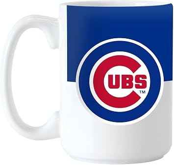 Logo Brands Large MLB Colorblock Sublimated Mug, 15oz Chicago Cubs