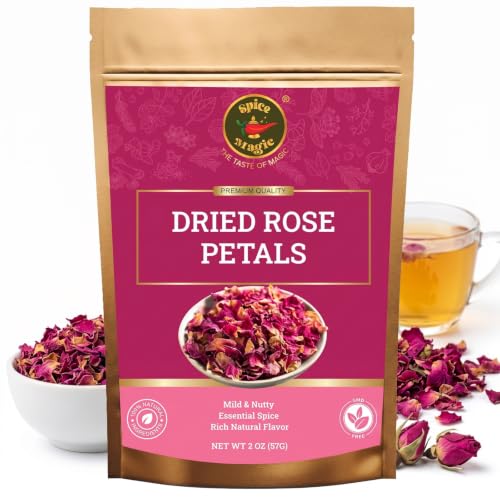 Spice Magic Dried Rose Petals Edible for Tea Baking & Cake Decor 2 oz
