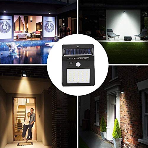 Luminaria Solar Parede 25 Leds Externa 5 unidades Energia Sensor de movimento luz Iluminação Lampada