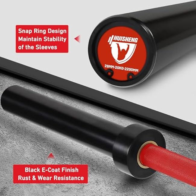 7ft Olympic Barbell for Strength Training and Olympic Weightlifting, 500 700 1000LBS Capacity Available, 2 Inch Bar for Squats, Home Gym Fitness Equipment, Bench Press, Deadlift,Powerlifting