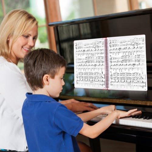 Segregator muzyczny, koszulki z nutami, nuty A4, folder arkuszy muzycznych, 60 stron, czarny folder muzyczny dla muzyków, wokalistów wspierających, wokalistów (czerwony)