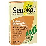 Senokot Extra Strength, 12 Tablets, Natural Vegetable Laxative Ingredient for Gentle Dependable Overnight Relief of Occasional Constipation