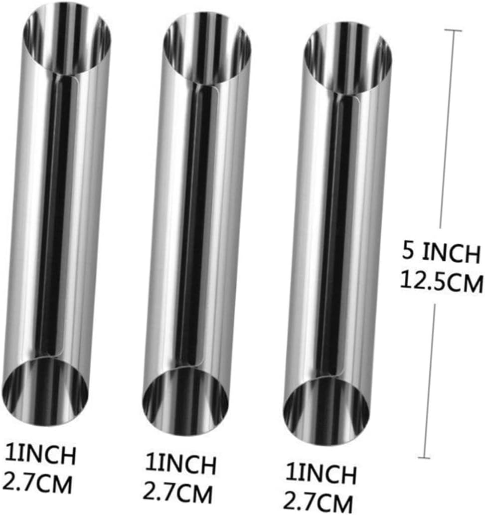 20pcs Large Screw Tube Cylindrical Croissant Molds Steel Danish Pastry Molds Baking for Cupcake Pastry