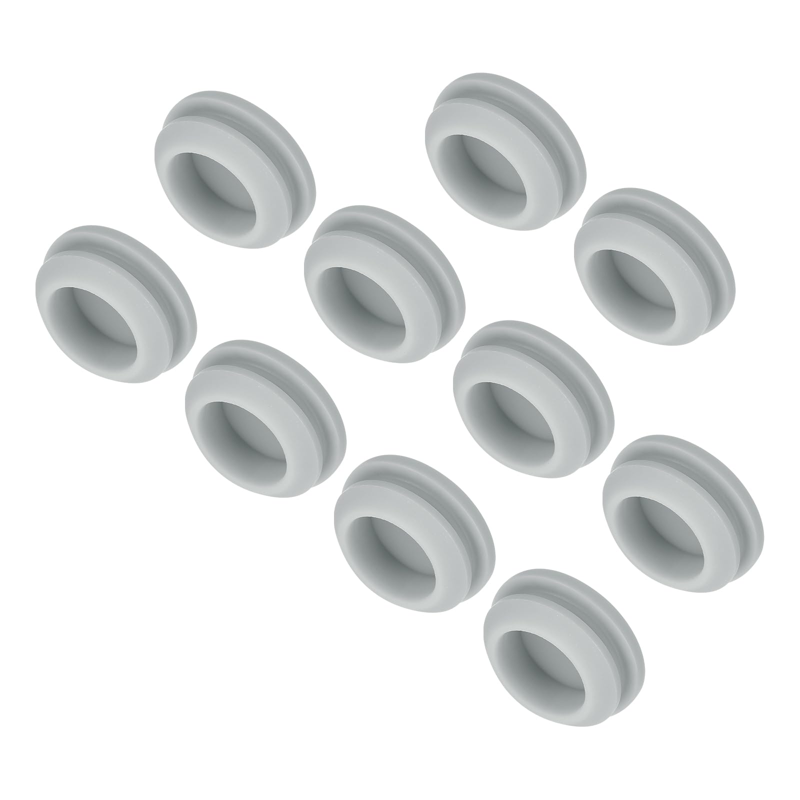 MECCANIXITY 10pcs Silicone Snap in Locking Hole Plugs,16mm/0.6 Inch Mounting Diameter Narrow Groove Width 2mm Panel Seal Cover Round for Kitchen Bulkheads Waterproof Sealing Plugs Grey