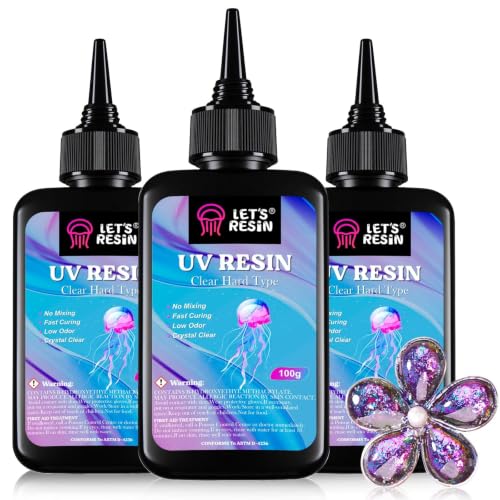 LETS RESIN UV Resin 300g Hard Resin Kit for Craft Casting Silicone Mold