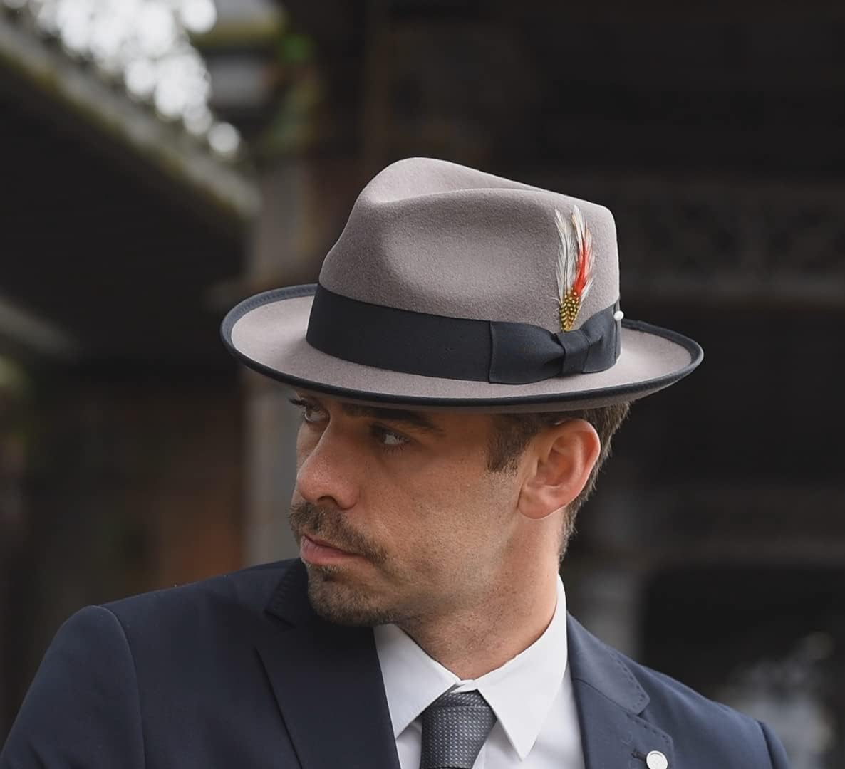 Mens Fedora Hats, Medium Brim Fedora, 100% Wool Crushable Hat, Packs Easy, Stain Resistant, Stylish Fedora - Image 4