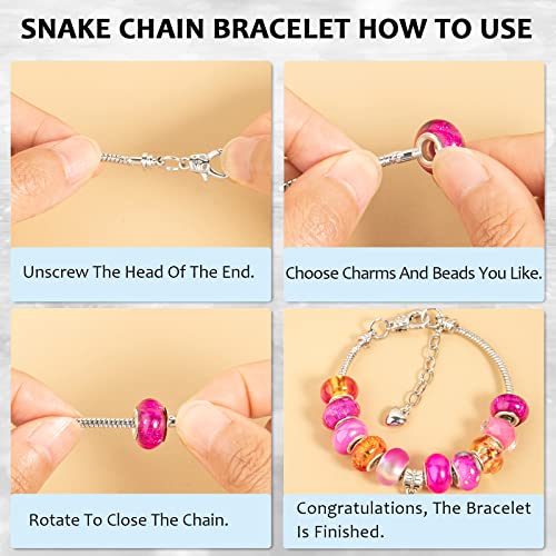 20 Pcs 6.3 Inch Snake Chain Charm Bracelets For Jewelry Making Adjustable Snake Charm Bracelet Chains With Bracelet Helper Heart Shape Extender Chain Diy Bracelet Chain For Women Girls Jewelry Making #TOP5