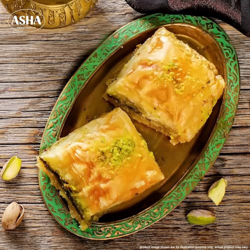 Image of ASHA SWEETS Baklava Assorted Sweets (Pack Of 1 X 100 Grams)| Made with Pure Ghee |Premium Sweet Perfect for Gifting and Snacking| Turkish Delight Made With Fresh Ingredients