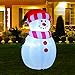 GOOSH 5 FT Christmas Snowman Inflatables with 360° Rotating Magic Light Outdoor Yard Decorations, Christmas Blow Up Snowman with Santa Hat for Garden Patio Lawn Home Holiday Xmas Party