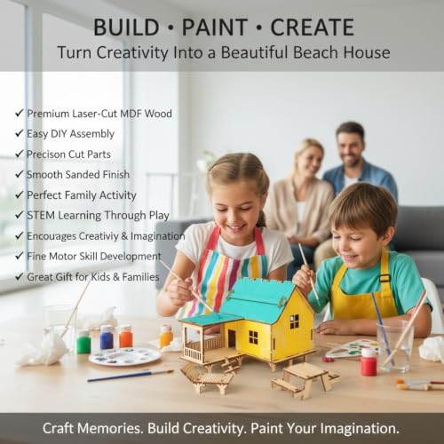 Image of BAGJI TOYS Beach House DIY Wooden Painting Kit