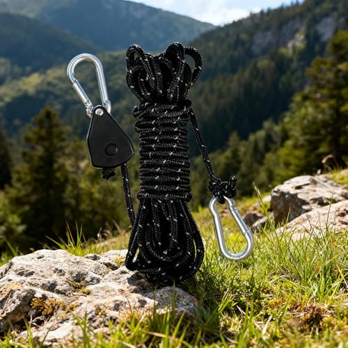 Outdoor Camping Canopy Tent: Windproof Pulley Adjuster...