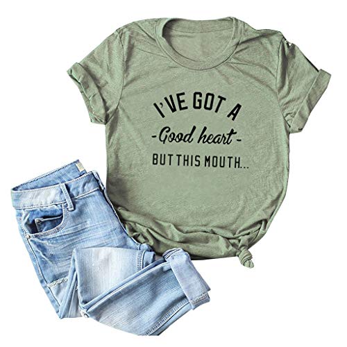 4Th of July Shirt Women Plus I'm Blunt Because God Rolled Me That Way Funny Tshirts for Women with Sayings Sunflower Graphic Womens Tops Tee Shirt Army Green