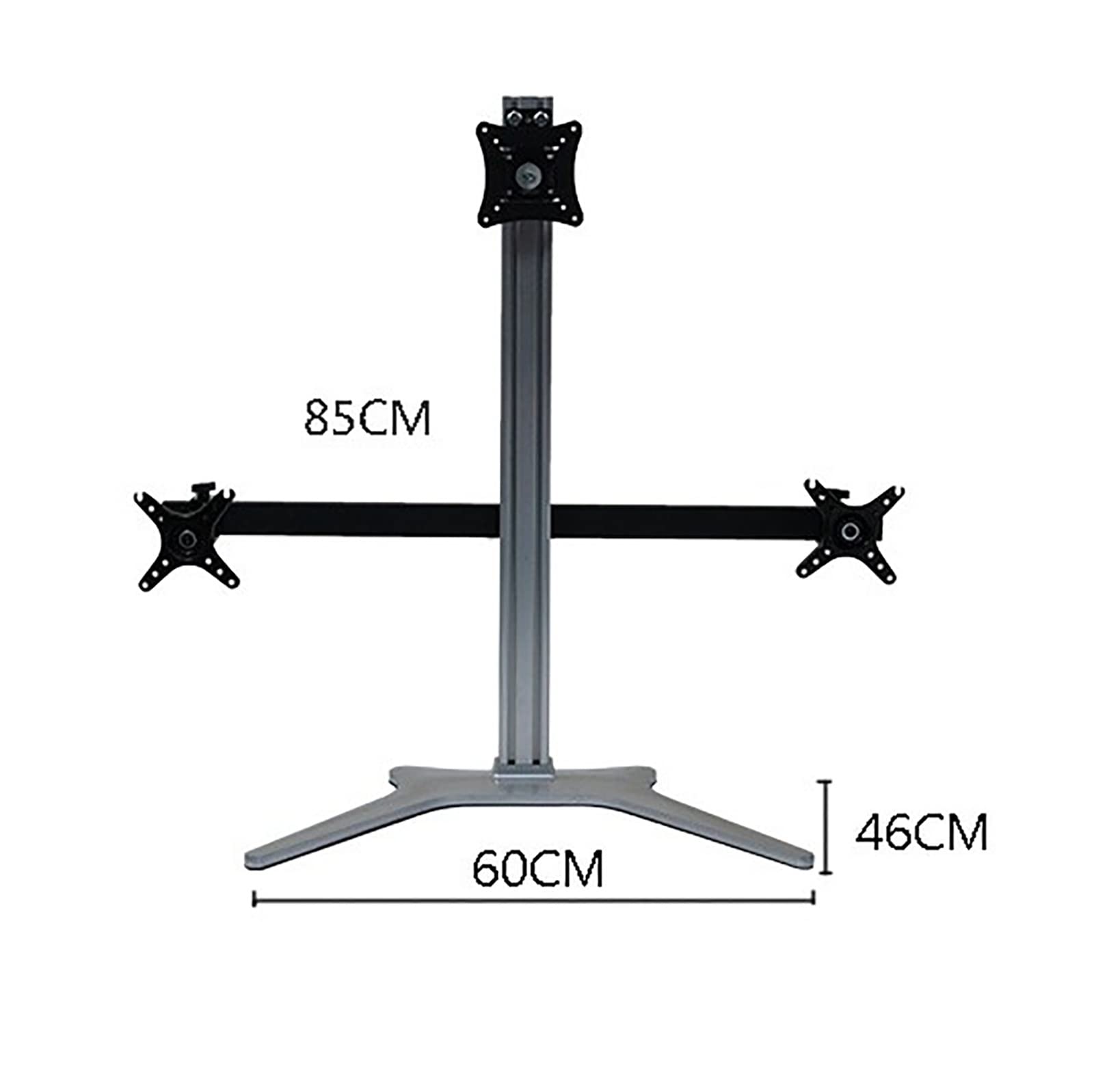 Soporte para Tres Monitores De 14 A 32 Pulgadas, Soporte De Escritorio Elevable con Base Metálica, Diseño De 75 X 75 Y 100 X 100 Mm.
