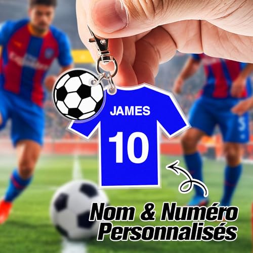 SOUFEEL Porte Clef Personnalisable avec Nom Porte Clé de Football Personnalisé pour Fan de Sport Porte-clés Personnalisables en Acrylique Cadeau Personnalisés pour Homme et Femme – vue 4