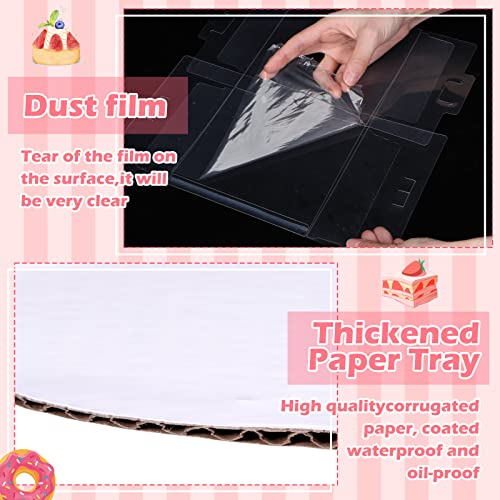 50 Pcs Clear Cake Boxes And 50 Pcs 6 Inch Round White Cake Boards 6X6X5Inch Transparent Bakery Boxes With Boards Plastic Cake Carrier With Lid And Handle For Wedding Birthday Baby Shower Party Favor #TOP3