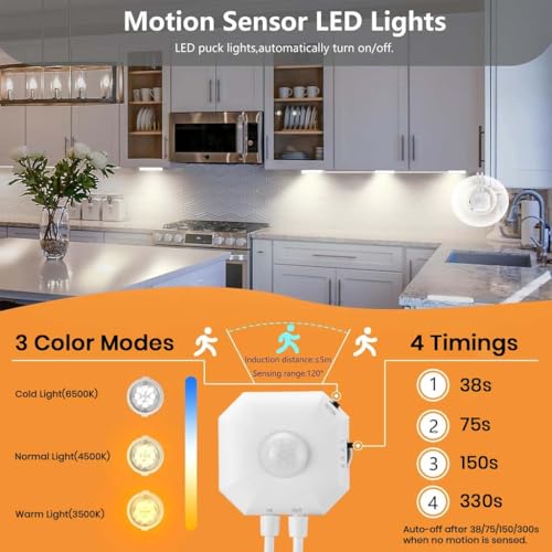 Image of Smart Motion Sensor Cabinet Light, LED Wardrobe Lamp with PIR Sensor, USB Under Cabinet Lighting, Adjustable Color Modes, Stick-On Aluminum Lamp for Kitchen, Closet, Stairs, Hallway
