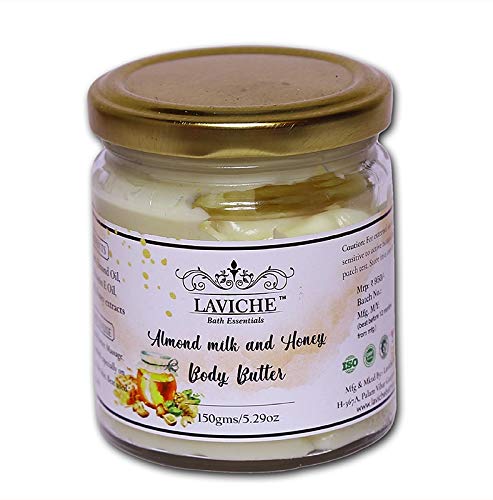 Laviche Bath Essentials Almond Milk and Honey Body Butter(Done),150 GM