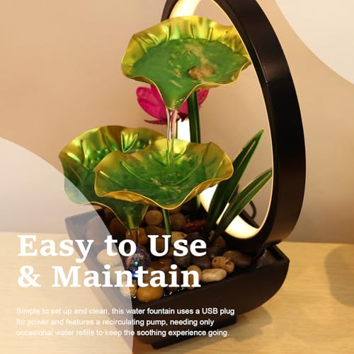 Fontaine à eau de table anti-stress mini cascade de bureau USB