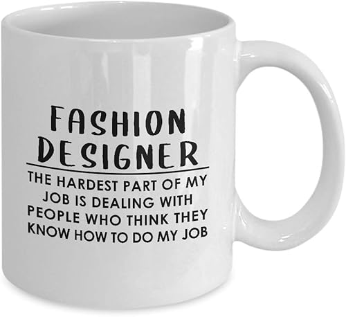 Miniatura 2 de Gifts for Fashion Designer Coffee Mug Tea Cup - Textile Artist Designing Clothing Stylist Industry Funny Cute Gag Appreciation Idea - Hardest Part