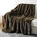 BATTILO HOME Luxury Fluffy Olive Green Faux Fur Throw Blanket, Cozy Warm Fur Blanket for Couch, Sofa, Chair, Bed, Plush Fuzzy Fur Throws with Long Pile, 50