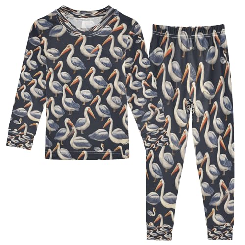 Pajama Sets Long Sleeve Pelican Cute Pattern Soft Comfy Sleepwear 2 Piece PJS 3-8T