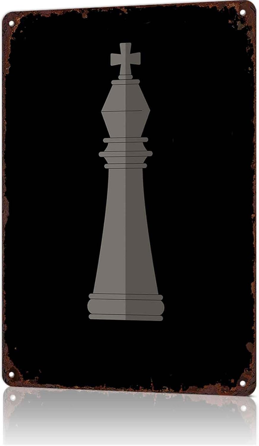 Chess King Metal Sign 8 x 12 Inch