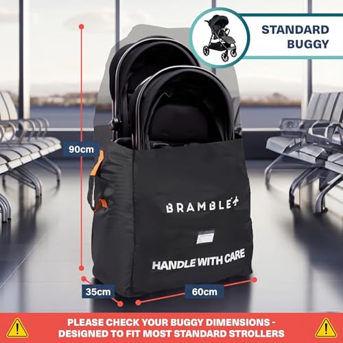 Miniatura 2 de Bramble - Bolsa De Transporte Carrito Para Avión Gate Check - Nailon Balístico Resistente Al Agua Con Correas Neopreno, Bolsa Ventana Id - 90 X 60 X 35 Cm Negro
