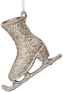 Gisela Graham Christmas Decoration 8cm - Gold Glitter Skating Boot