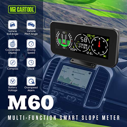 image for MR CARTOOL M60 Car Inclinometer Digital GPS HUD Pitch Angle Slope Mete