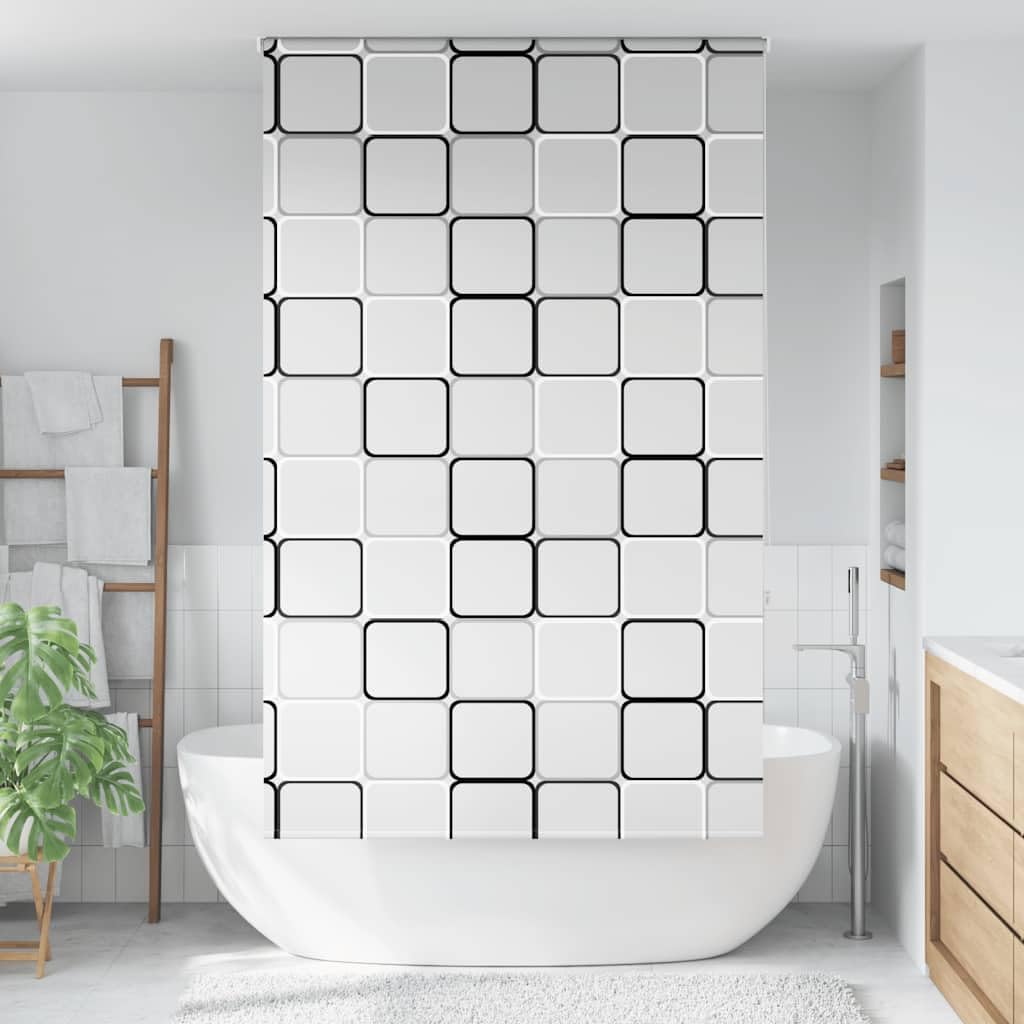 Estor Enrollable para Ducha Tela 120x240 cm con Soporte de Cadena y riel de Aluminio, opacidad Regulable, protección Solar, privacidad y fácil instalación en baño, Cocina o balcón
