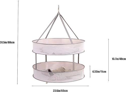 Miniatura 2 de Qaoliffa Secador de ropa plegable de malla de 2 niveles, evita que el suéter se deforme, cesta de lavandería para secar ropa interior, toallas,