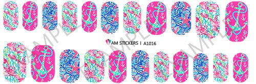 Nautical Anchor Water Nail Art Transfers Stickers Decals - Set of 22 - A1016