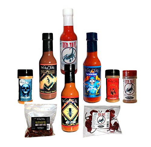 Spice Gift Set Ghost Pepper Scorpion Hot Sauce Mega Pack Ghost Trinidad Scorpion Chili Powder Whole Dried Chilies Spice Gift