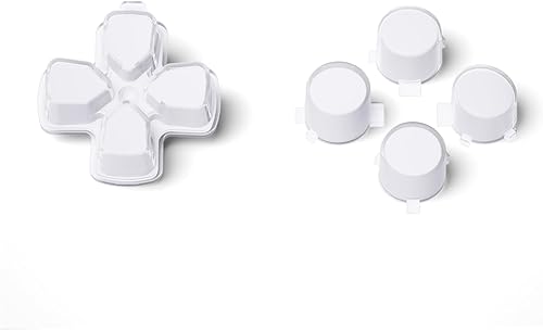 Miniatura 6 de eXtremeRate Robot de dos tonos blanco y transparente personalizado Dpad botones de acción reemplazo sin letra Impresión Botones faciales D-pad