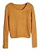 Aphratti Women's Long Sleeve Caddice Crop Top Pullover Knit Sweater