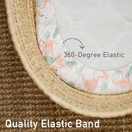 Image of Gllquen Baby Bassinet Sheets 4 Pack, Breathable Cozy Fitted Mattress Sheet | 32 inchx16 inch Soft Baby Sheets for Boys Girls, Compatible with Halo, Snoo, Uppababy, Universal fitted,Baby Gift,