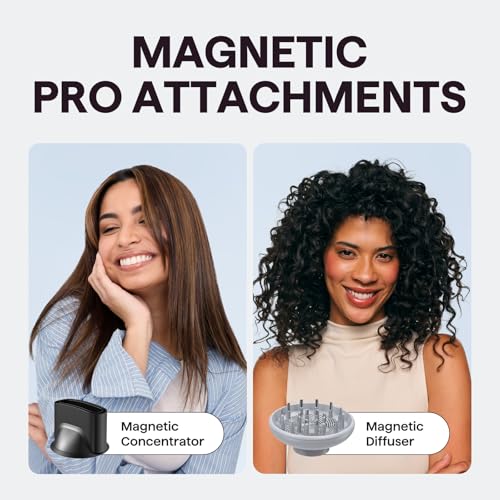 Image of Hair Dryer, Wavytalk Turblow Pro Fast Drying Blow Dryer with Diffuser, High Speed Hair Dryer with 110,000 RPM, Pro Negative Ions for Reduces Damage, Frizz Smoothing, 3 Speeds & 3 Temps, Matte Grey