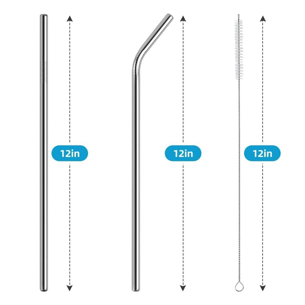 Stainless Steel Straws Reusable, 4 Pack Metal Straws with Brush, BPA-Free & Eco-Friendly, Dishwasher Safe – Perfect for Smoothies, Iced Coffee, Tumblers, Cold Drinks - Image 3 thumbnail