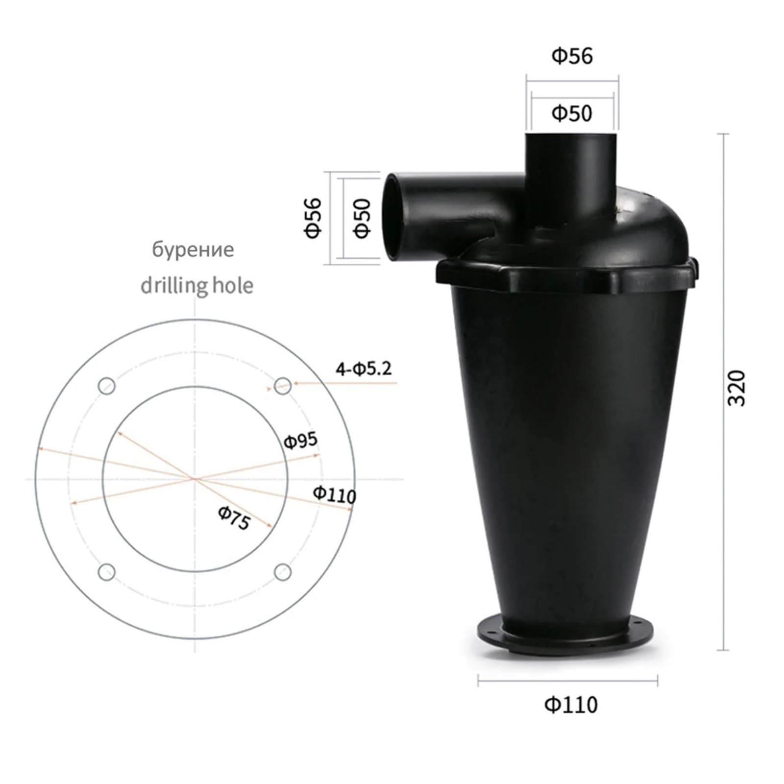 Aspirapolvere Separatore Ciclonico Turbo Filtro For La Lavorazione Legno
