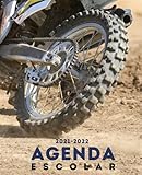  Agenda Escolar 2021-2022 Motocross: Planificador semanal para niñas y niños  1 semana en 2 páginas  Agenda 2021 2022 semana vista  Material escolar colegio secundaria estudiante  Portada moto